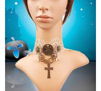 Eleganti collane di pizzo alla moda delle donne Retro Lace Steampunk Gear