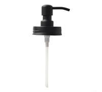 Eleganti coperchi a pompa in acciaio inox per dispenser di sapone a prova di perdite, antiruggine per prodotti liquidi spessi, compatibili con barattoli standard (nero)