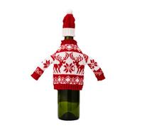 Eleganti coperture per bottiglie di vino lavorate a maglia per occasioni speciali, centrotavola per bottiglie di vino con copertura per bottiglie di vino di Babbo Natale, Modello Red Deer, Taglia
