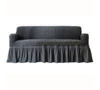 Eleganti Copridivani con Gonna A Balze in Seersucker Elasticizzato, Universali E Facili da Indossare, in Stile Country, per Poltrone, Divanetti, Chaise Longue. Gray Large(170-230cm)