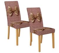 Eleganti coprisedia per sala da pranzo, elasticizzati e lavabili, con motivo a fiocco, in spandex, fodere decorative per arredamento moderno della cucina, 2 pezzi