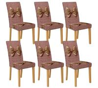 Eleganti coprisedia per sala da pranzo, elasticizzati e lavabili, con motivo a fiocco, in spandex, fodere decorative per arredamento moderno della cucina, 6 pezzi