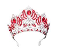 Eleganti corone di cristallo con pettine per donne belle principesse diadema per compleanno e celebrazione speciale, Diameter 16.5cm, height 11.8cm, Lega
