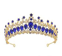 Eleganti corone di crowding womebridal e diadema Crystal Crystal Party Cessori per Wome per adulti Bridal Crow (blu)
