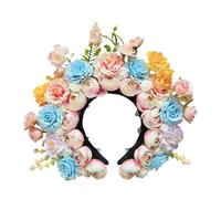 Eleganti corone di fiori fasce per capelli graziose fasce floreali in seta fiore ornamento per capelli per matrimoni e ritratti