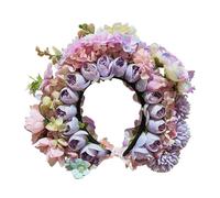 Eleganti corone di fiori fasce per capelli graziose fasce floreali in seta fiore ornamento per capelli per matrimoni e ritratti