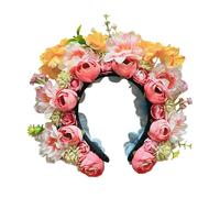 Eleganti corone di fiori fasce per capelli graziose fasce floreali in seta fiore ornamento per capelli per matrimoni e ritratti