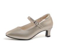 Eleganti da donna: eleganti e comodi tacchi alti con tacco sottile, versatili per la danza quotidiana, tomaia di alta qualità per un design senza tempo, gold, 41 EU
