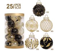 Eleganti Decorazioni da Appendere per Albero di Natale con Palline Glitterate 25