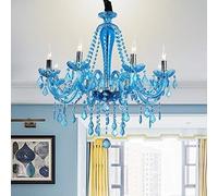 Eleganti di cristallo lampadario calda luce di soffitto Clear Blue - Lounge, camera, disimpegno Droplet soffitto di vetro Apparecchio apparecchio elegante acrilico Jewel (Clear Blue), Colore: blu chia