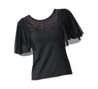 Eleganti Donne Da Ballo Da Sala Top Camicette Moderne A Maniche Corte Per Rumba