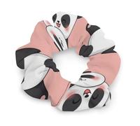 Eleganti elastici per capelli in raso, simpatici panda rosa per coppie di innamorati, elastici per capelli per coda di cavallo, accessorio regalo per donne