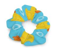 Eleganti elastici per capelli per trecce e code di cavallo a lunga durata, senza metallo, senza tracce, con bolle blu e paperelle di gomma gialle, fermacoda e accessori per capelli.