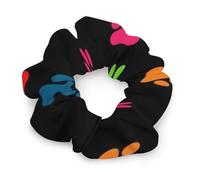 Eleganti elastici per capelli per uomo, donna e ragazzo, elastici per capelli senza pieghe, rosa, rossi, blu, verdi, con impronte di zampe di cane o carlino, accessori per capelli
