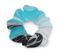 Eleganti elastici per capelli senza lasciare tracce, anelli per coda di cavallo da donna, blu marmo turchese, texture lussuosa, fermacoda senza metallo, accessori per dreadlock