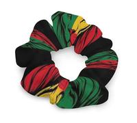 Eleganti elastici per capelli senza lasciare tracce, anello per capelli da donna, coda di cavallo, bandiera africana Re del Leone Giuda Rasta Rastafari Giamaica Reggae Nero Senza Metallo Fermacoda Acc