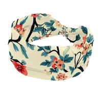Eleganti fasce elastiche per capelli da donna, con ramoscelli rosa e rossi floreali, antiscivolo, turbante sportivo alla moda, per yoga, allenamento, uso quotidiano