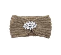 Eleganti fasce for capelli lavorate a maglia con strass for donna Protezione for le orecchie Fascia for Copricapo Lavaggio for il viso Esercizio Yoga for calda per capelli da donna(Khaki)