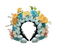 Eleganti fasce per capelli con fiori per le donne in seta festiva corona corona colorata ornamento per capelli per feste ed eventi