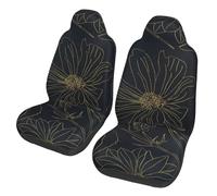 Eleganti fiori dorati delineano i contorni dei motori sfumati blu Coprisedili protettivi traspiranti per sedili anteriori per auto, comfort e protezione per la maggior parte delle auto, furgoni, cami