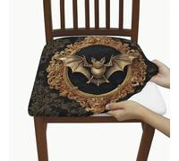Eleganti fodere per cuscini per sedie con design a pipistrello, in spandex elasticizzato, lavabili, con telaio a pipistrello, per decorazioni gotiche per la casa, 6 pezzi