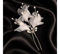 Eleganti forcine per capelli da sposa con perle e design floreale, delicate accessori per capelli da sposa per donne, spose e damigelle, clip fatte a mano a forma di U per aggiornamenti, feste e