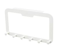 Eleganti ganci per porta con design semplice, robusti ganci adesivi a sei collegamenti per porta per vestiti e asciugamani senza marcatura Design gancio in acciaio al carbonio