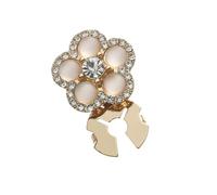 Eleganti gemelli rotondi floreali da uomo in metallo accessori per camicia abbigliamento formale per riunioni aziendali e sociali gemelli a tema natura per uomini e donne, bianco sporco 1, One Size