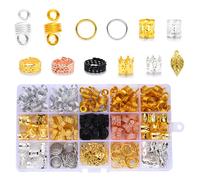 Eleganti gioielli per capelli compatibili con le trecce, 210 pezzi di accessori per trecce alla moda, fermagli e ciondoli per capelli in oro