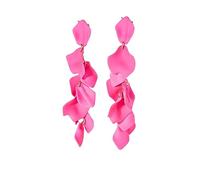 Eleganti gocce per le orecchie smaltate da donna con petali floreali colorati Eleganti orecchini color caramella (K, One Size)