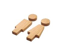 Eleganti insegne da bagno in legno massello nero - Cartello for bagno uomo e donna, accessori for la casa, decorazioni da parete(Natural)