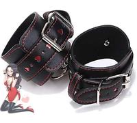 ̣ σ Eleganti manette nere con bordi rossi, design unico, mostrano il fascino della tua personalità!