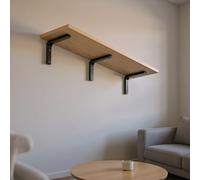 Eleganti mensole sospese a parete - Grande mensola sospesa in legno for garage, bagno, cucina e soggiorno - Soluzione perfetta for risparmiare spazio(B,120x20cm)