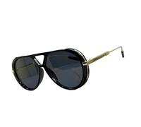 Eleganti occhiali da sole con montatura rotonda lenti sfumate occhiali da vista per gite casual viaggi essenziali da donna indossare tutti i giorni occhiali da sole a doppio ponte, Torta grigia con