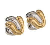 Eleganti orecchini a bottone geometrici bicolore per donne ragazze accessori per le orecchie comodi ed eleganti gioielli fatti a mano eleganti accessori per le orecchie, Misura unica, come descritto