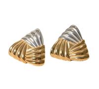 Eleganti orecchini a bottone geometrici bicolore per donne ragazze accessori per le orecchie comodi ed eleganti gioielli fatti a mano eleganti accessori per le orecchie, Misura unica, come descritto