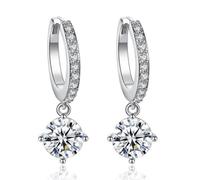 Eleganti orecchini a cerchio da donna, con pendenti in zirconia cubica, Misura unica, Acciaio inossidabile, Zirconia cubica sintetica Nessuna pietra preziosa