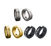 Eleganti orecchini a cerchio in acciaio con motivo a cerchio, versatili, con incisione distintiva, per uso quotidiano, accessori alla moda unisex, Misura unica, come descritto, come descritto