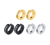 Eleganti orecchini a cerchio in acciaio con motivo decorativo versatile con incisione distintiva per l'uso quotidiano Orecchini personalizzati alla moda, Misura unica, come descritto, come descritto