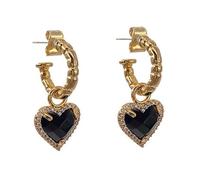 Eleganti Orecchini A Cuore Nero Caratteristico Nero Orecchini A Cuore Fascino Per Coloro I Gioielli Personali Per Le Ragazze Amori