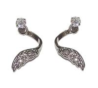 Eleganti orecchini a forma di ala attorcigliata con pietre scintillanti per le unghie dell'orecchio gioielli eleganti per le donne orecchie sensibili eleganti orecchini per orecchie sensibili, Misura