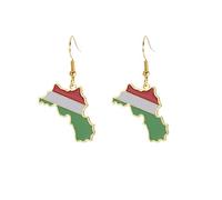 Eleganti orecchini a forma di mappa, alla moda, ispirano orecchini pendenti per gli amanti dei viaggi, Gold, come descritto, come descritto