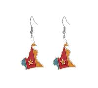 Eleganti orecchini a forma di mappa, alla moda, ispirano orecchini pendenti per gli amanti dei viaggi, Silver, come descritto, come descritto