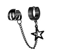Eleganti orecchini a forma di stella in acciaio inox 316L, con clip sicure, set leggero per le donne sofisticati orecchini per orecchie sensibili, Taglia unica, come descritto