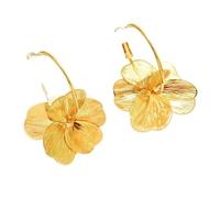 Eleganti orecchini a goccia con petali da donna, alla moda, gioielli alla moda per feste, orecchini a fiori dorati da donna, m, come descritto