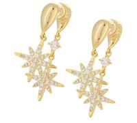 Eleganti orecchini a otto punte, perfetti per feste, matrimoni e da indossare tutti i giorni, gioielli pendenti da donna, orecchini con doppio ciondolo, One Size, come descritto, come descritto