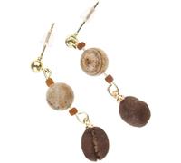 Eleganti orecchini a perno a forma di chicco di caffè, per uso quotidiano e uscite casual, Come descrizione dettagliata, come descrizione dettagliata