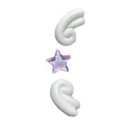 Eleganti orecchini a perno per cartilagine e cartilagine a forma di ala e stella, orecchini a lobo per l'orecchio, gioielli per il corpo, accessori per l'orecchio di tutti i giorni, Misura unica, come