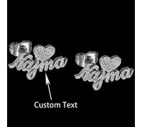 Eleganti orecchini a perno personalizzati a forma di farfalla e con nome - finitura opaca, in acciaio inossidabile, adatti come regali per compleanni, matrimoni, Natale e Ognissanti Acciaio inossidabi