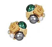 Eleganti orecchini a perno vintage con cristalli rosa, alla moda, con struttura in lega, adatti per le donne, come accessorio per fotografia